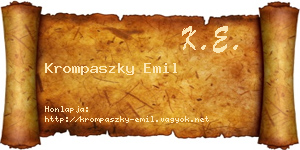 Krompaszky Emil névjegykártya